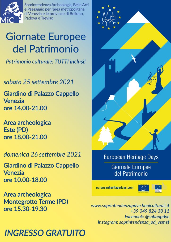 Giornate Europee del Patrimonio 2021: 25 e 26 settembre, aperture straordinarie e visite guidate gratuite