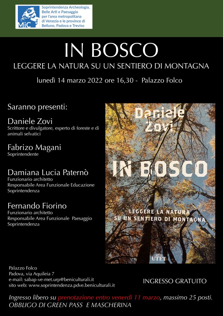 “IN BOSCO. Leggere la natura su un sentiero di montagna” di Daniele Zovi: dialogo con l’autore, in occasione della Giornata Nazionale del Paesaggio