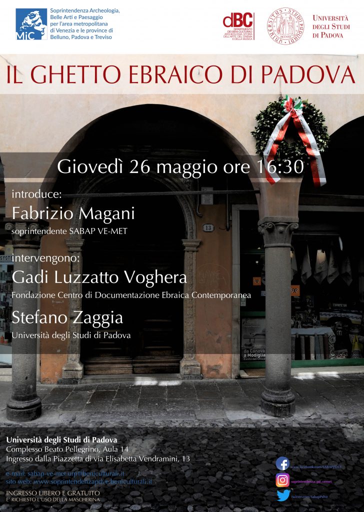 Il ghetto ebraico di Padova: l’appuntamento, il 26 maggio, invita a scoprire questo luogo di grande valore simbolico per la comunità ebraica e per la città
