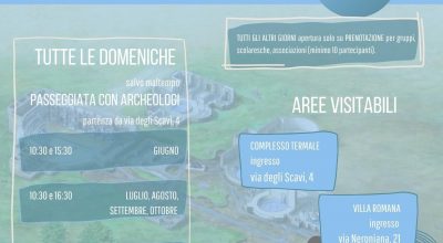 Riapertura delle aree archeologiche di Montegrotto Terme: tutte le domeniche da giugno a novembre passeggiate con archeologi