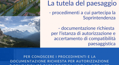 La tutela del paesaggio: una sezione del sito web dedicata ai procedimenti e alla documentazione richiesta per autorizzazione e accertamento di compatibilità paesaggistica