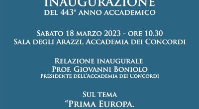 Il Soprintendente, dott. Tiné, interviene all’inaugurazione del 443° anno accademico dell’Accademia dei Concordi di Rovigo