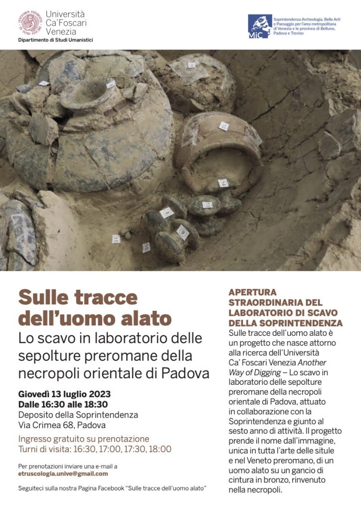 Apertura straordinaria del laboratorio di scavo della Soprintendenza: una visita guidata alla scoperta delle sepolture preromane della necropoli orientale di Padova