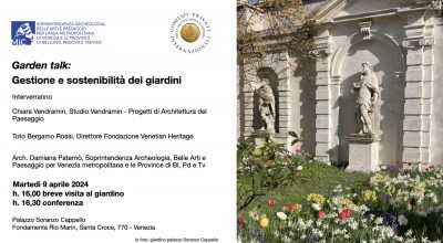 “Garden Talk: gestione e sostenibilità dei giardini”: a Palazzo Soranzo Cappello si parla di buone pratiche nel restauro dei giardini storici e si apre il giardino ai visitatori