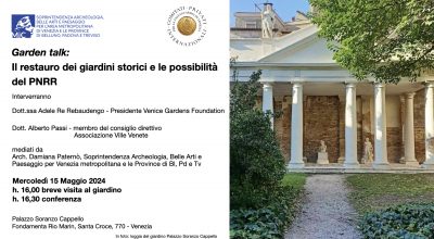 Garden Talk con visita al giardino: a Palazzo Soranzo Cappello a Venezia si parla di restauro dei giardini storici e delle possibilità offerte dal Piano Nazionale di Ripresa e Resilienza