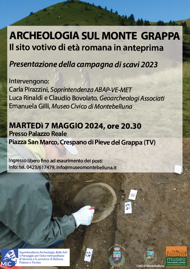 “Archeologia sul Monte Grappa – Il sito votivo di età romana in anteprima”: un incontro per presentare la campagna di scavo del 2023 a Pieve del Grappa (Tv)