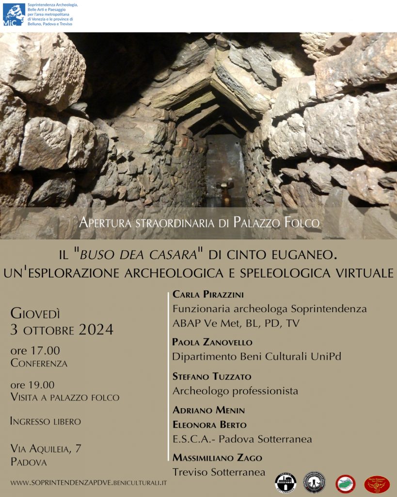 Padova | Un incontro in Soprintendenza per l’esplorazione archeologica e speleologica del “Buso dea Casara”, acquedotto sotterraneo romano di Cinto Euganeo (Pd)