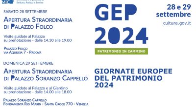 Giornate Europee del Patrimonio 2024: 28 e 29 settembre, aperture straordinarie e visite guidate gratuite