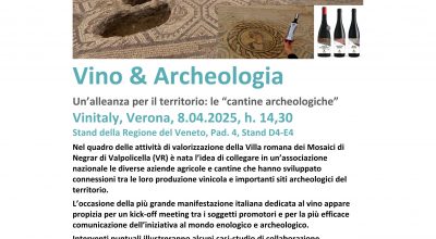 Il Soprintendente partecipa all’incontro “Vino & Archeologia” al Vinitaly di Verona, nello stand della Regione Veneto