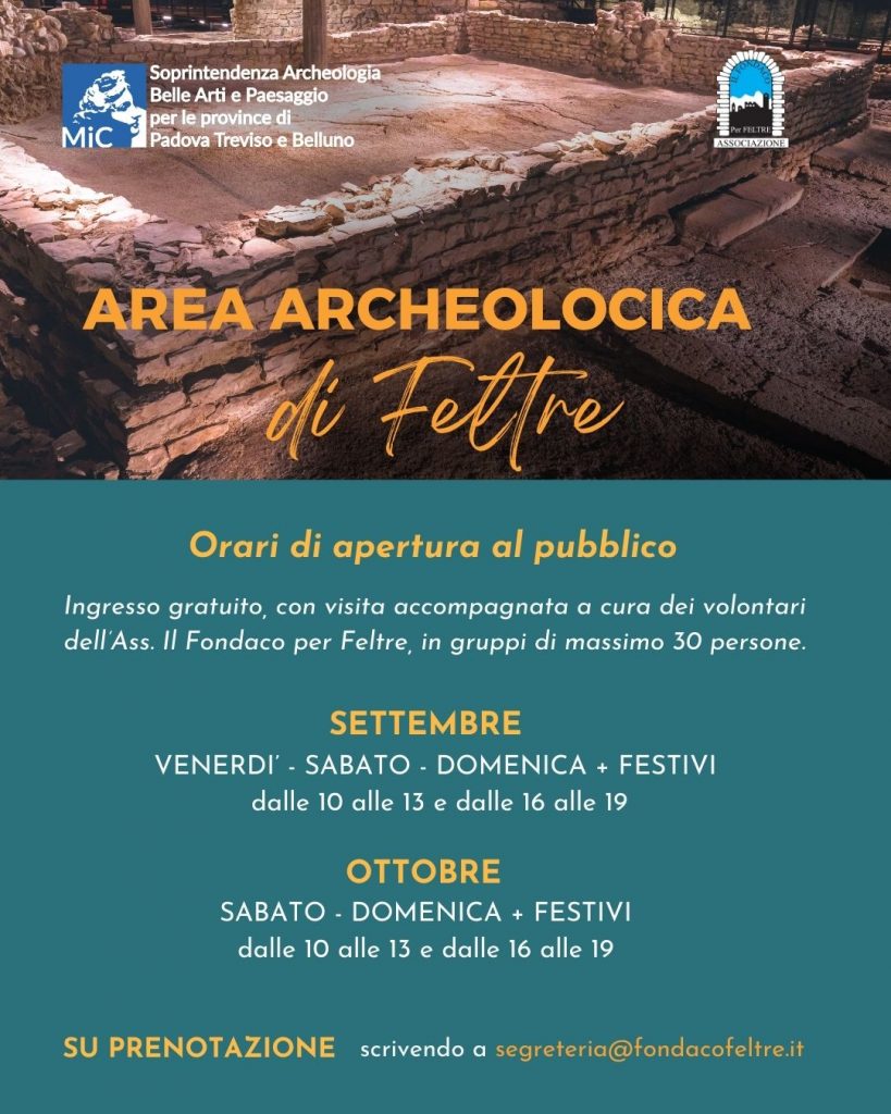 Area archeologica di Piazza Duomo a Feltre: apertura al pubblico e visite accompagnate nei mesi di settembre e ottobre