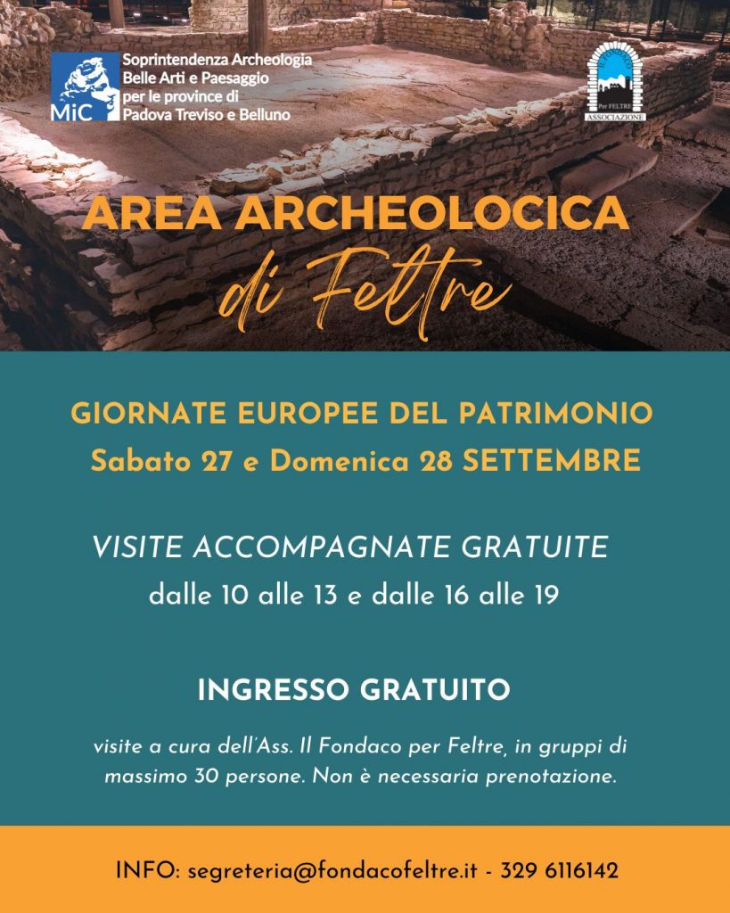 GEP 2025 | Visite accompagnate gratuite all’area archeologica di Feltre