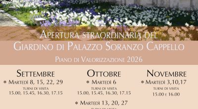 Visite guidate al giardino di Palazzo Soranzo Cappello a Venezia nei mesi di settembre, ottobre e novembre